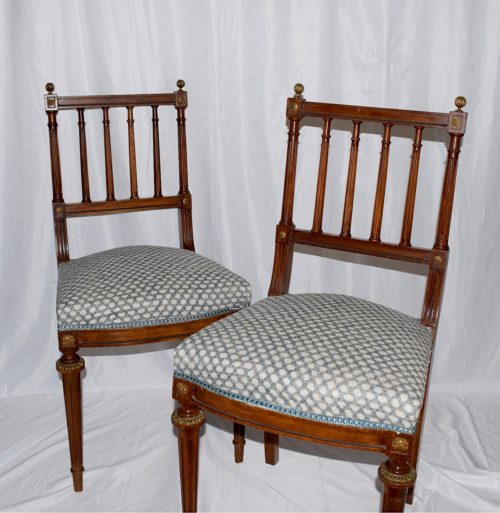 A PAIR OF FRENCH PARLOUS CHAIRS