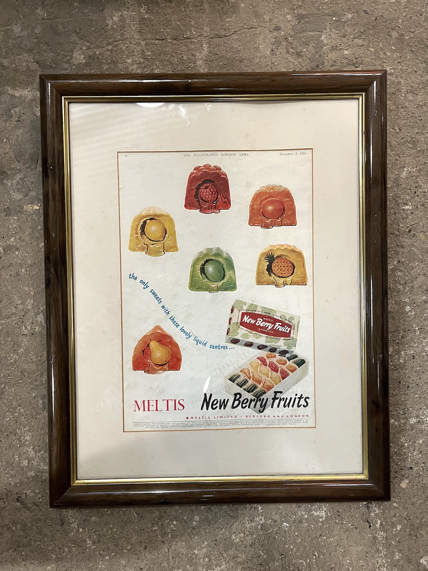 MELTIS NEW BERRY FRUITS ENGLISH ADVERTISEMENT, 1950s