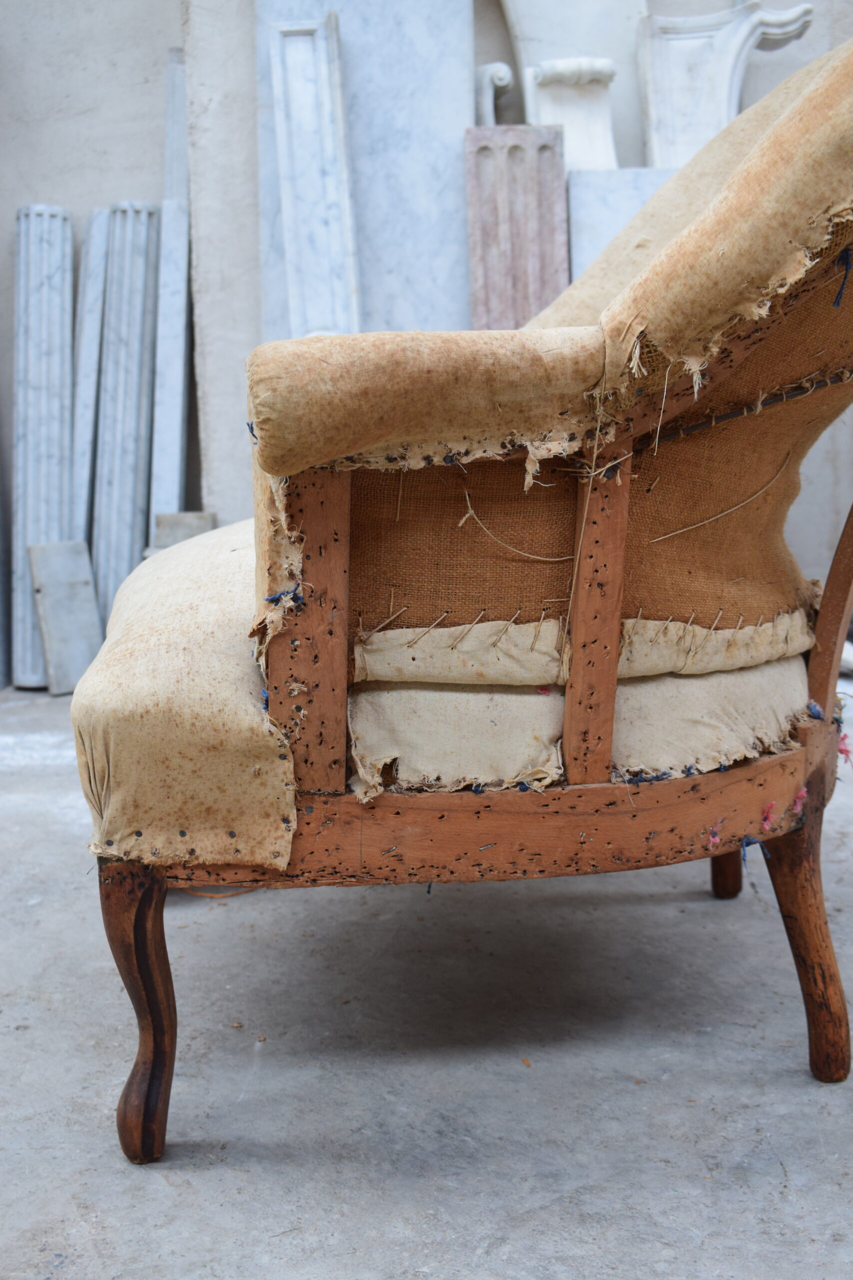 FRENCH NAPOLEON III TUB CHAIR DATING FROM AROUND 1850 - Image 9