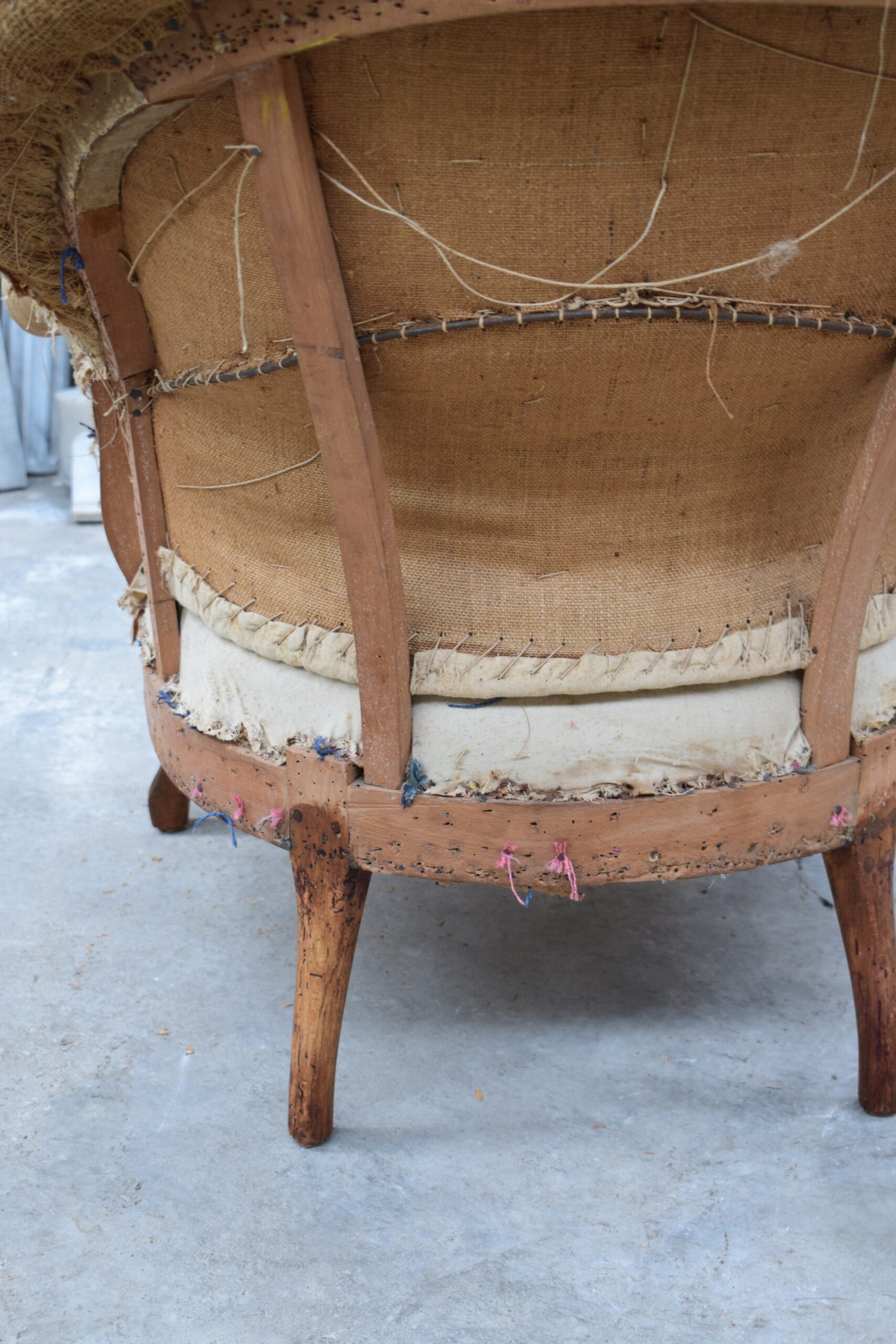 FRENCH NAPOLEON III TUB CHAIR DATING FROM AROUND 1850 - Image 6
