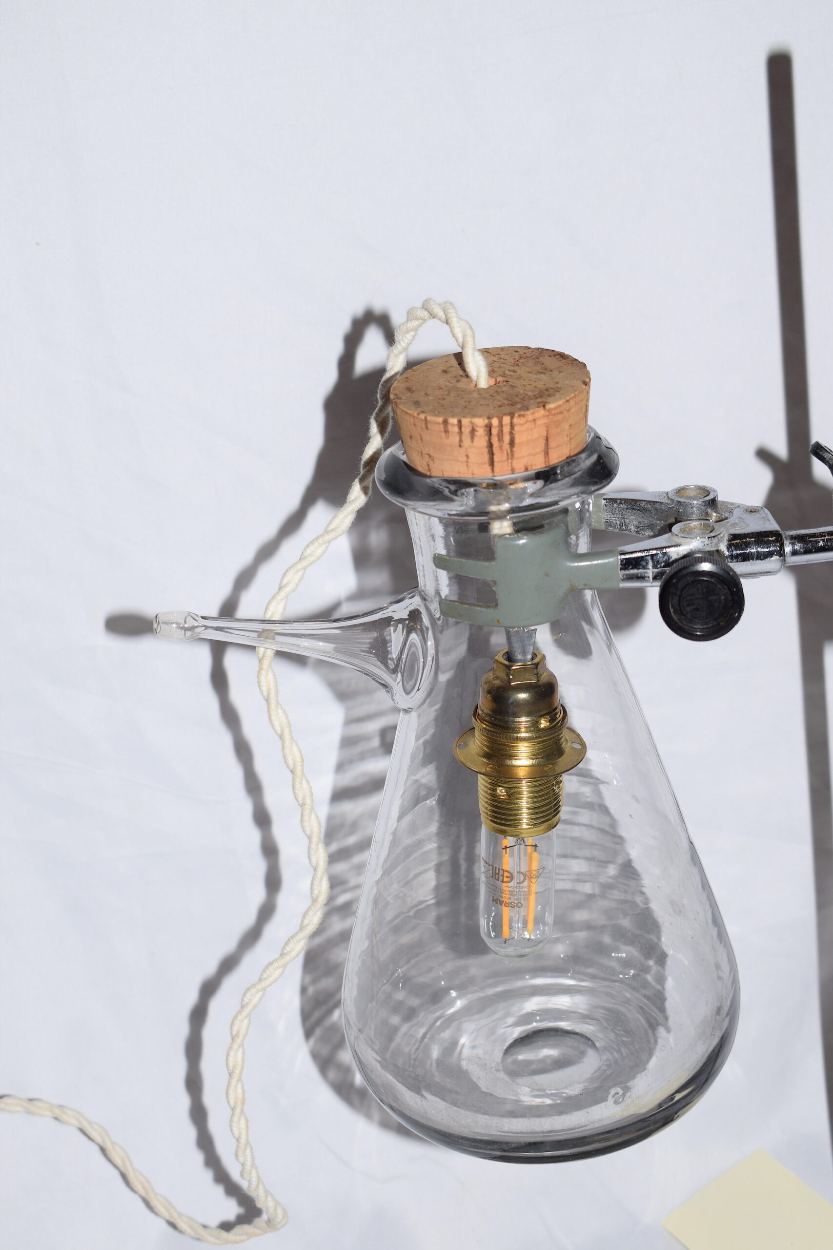 HAND-CRAFTED TABLE LAMP MADE UP OF VINTAGE LAB EQUIPMENT - Image 2