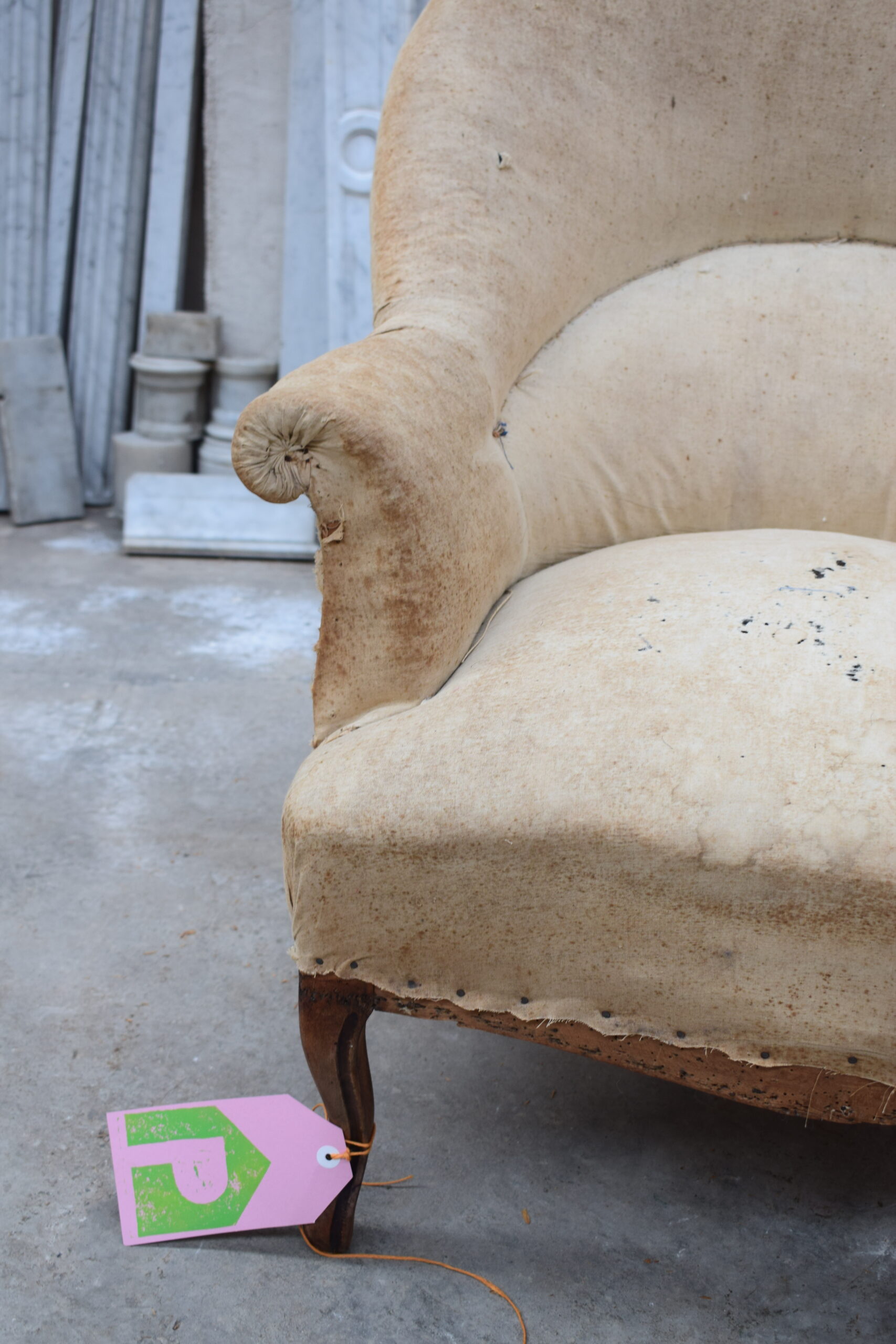 FRENCH NAPOLEON III TUB CHAIR DATING FROM AROUND 1850 - Image 4