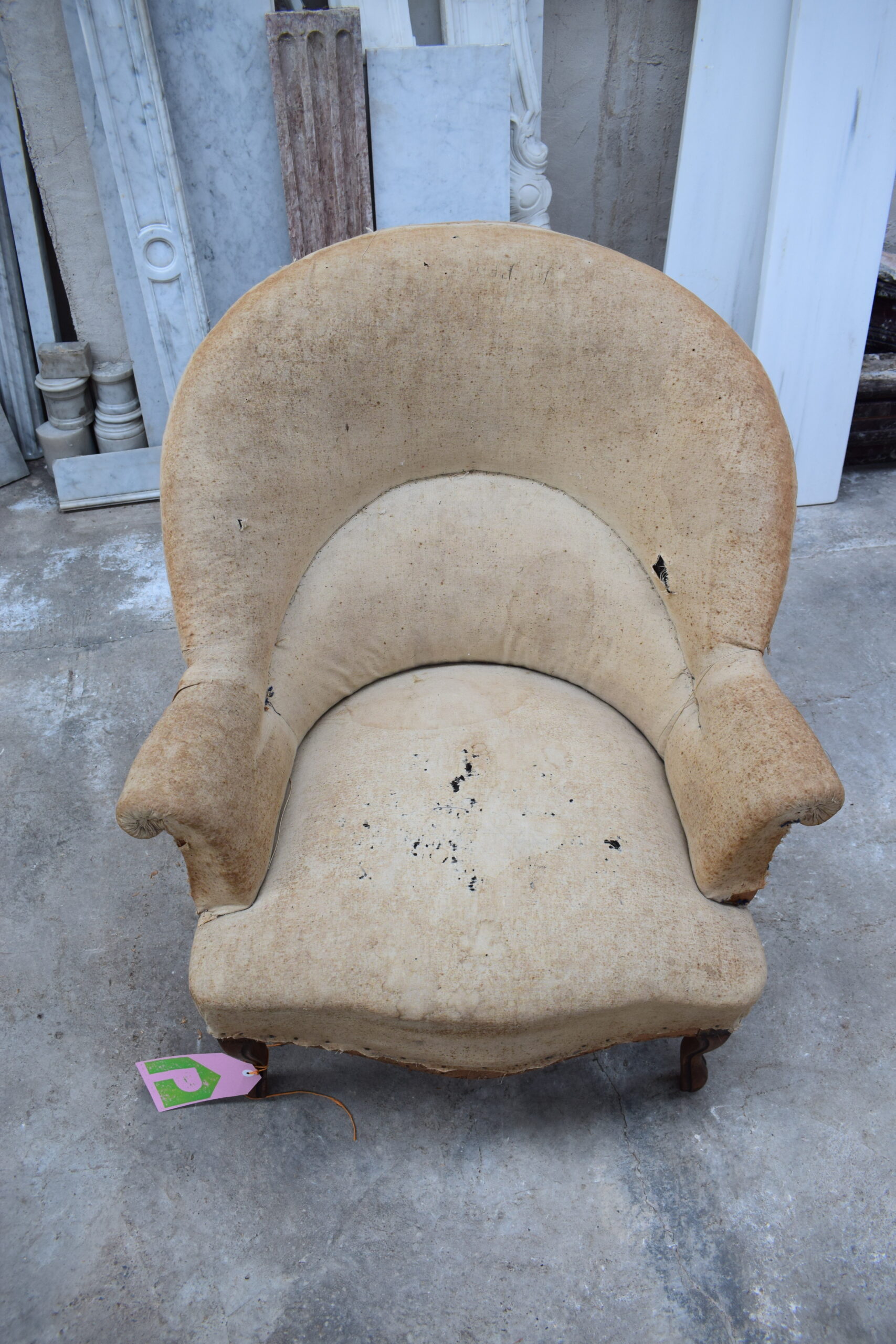 FRENCH NAPOLEON III TUB CHAIR DATING FROM AROUND 1850 - Image 12